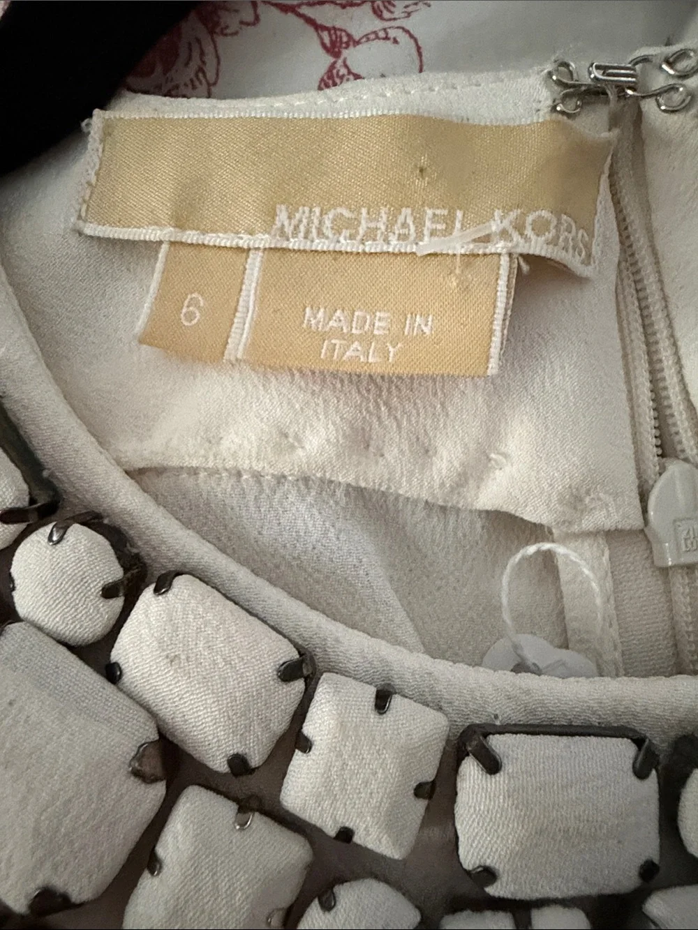 Michael Kors Ivory Beaded Halter Camisole
